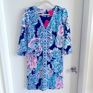 NWT - High Tide Navy Party in Paradise Engineered Knit Sophya Dress - Size S